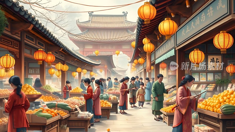 古风集市繁华景象