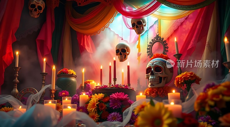 骷髅花烛祭坛