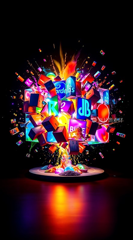 五彩斑斓的品牌logo爆炸图