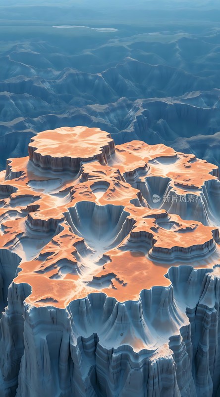 **橙蓝峡谷奇观**