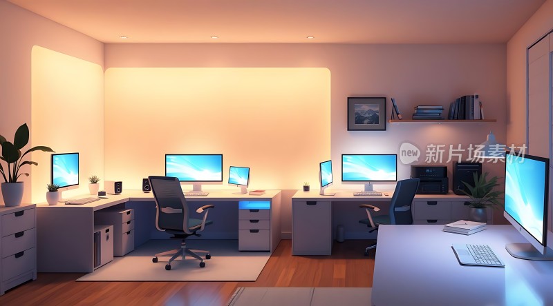 现代简约办公室整洁明亮的工作环境