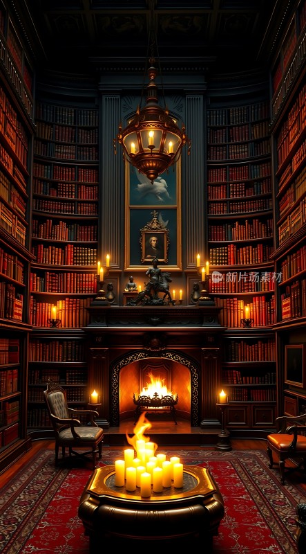 古堡书房里的温暖与智慧