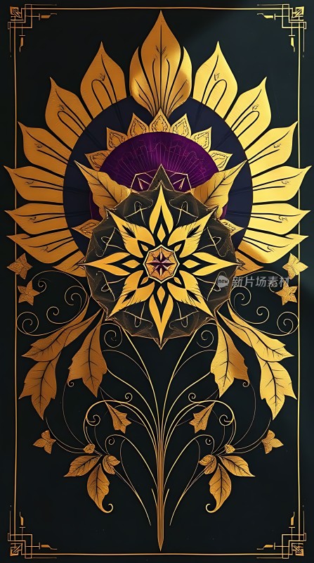 金色花形图案神秘而华丽