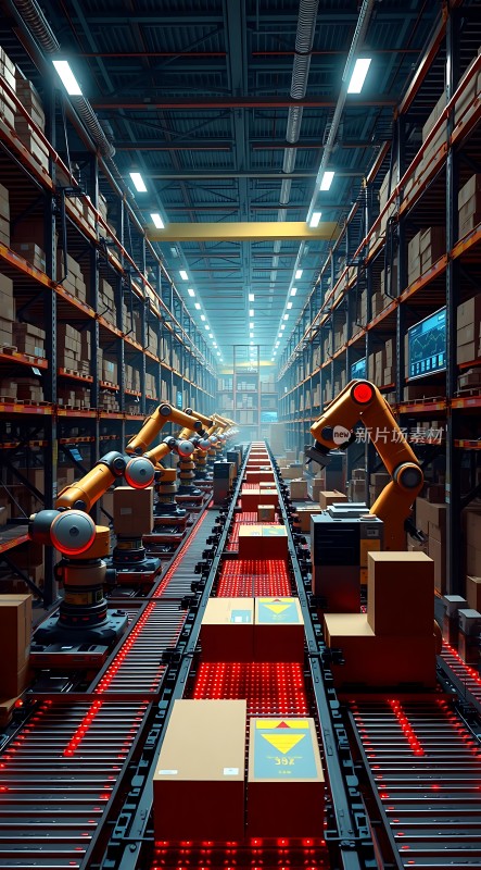 智能物流中心机器人与传送带协同作业