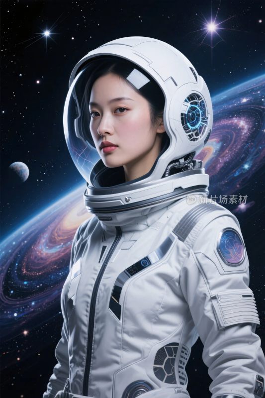 宇航员太空插画