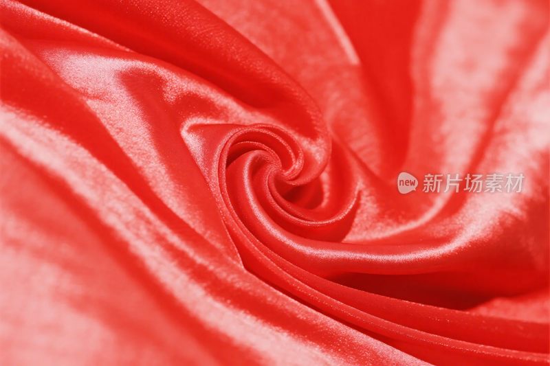 红色丝绸布料特写