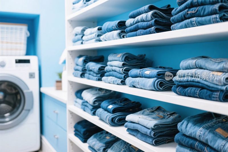 整洁牛仔裤收纳场景图