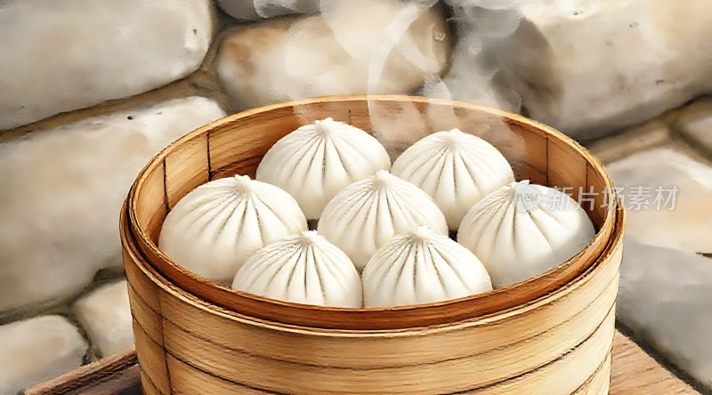 蒸笼里的美味包子