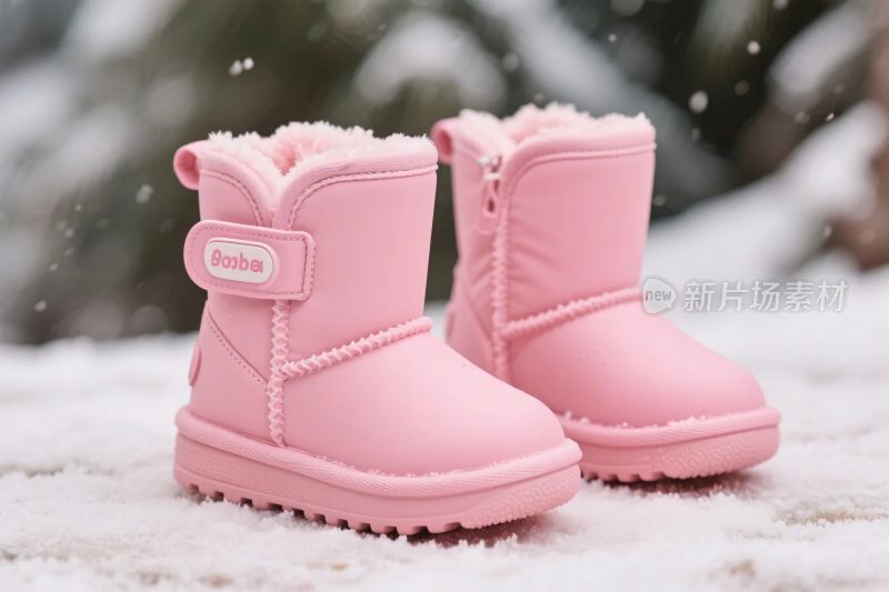粉色雪地靴雪地场景