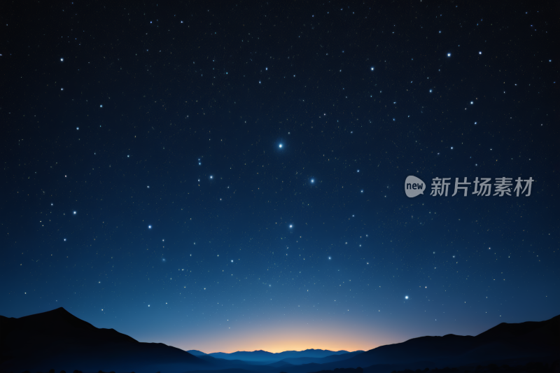 山脉上方有几颗星星的星空高清背景纹理图片