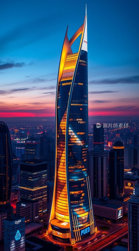 璀璨摩天大楼城市夜景魅力四射