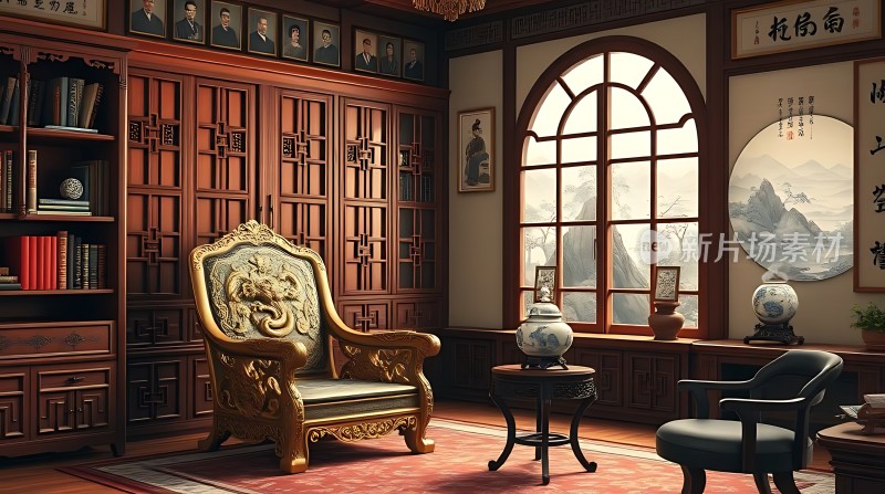 古风书房红木家具与古典韵味