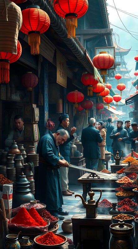 古街市集繁华景象