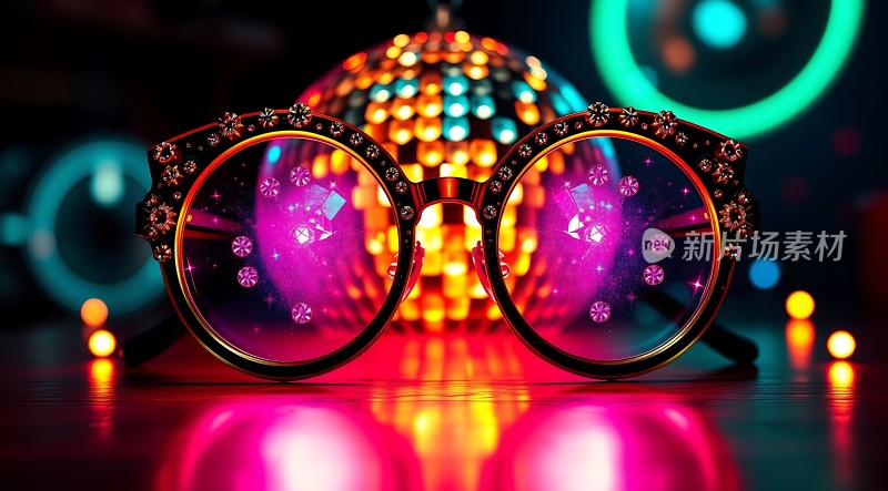 霓虹夜色下的璀璨眼镜