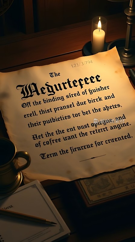 古旧文献与烛光下的神秘文本