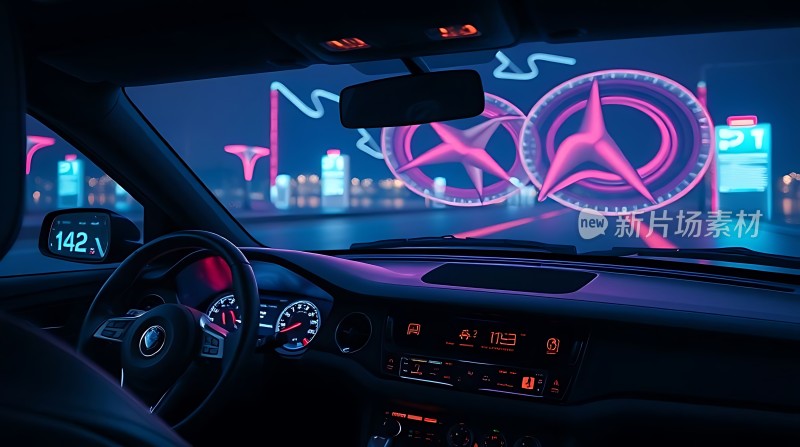 霓虹夜色下的未来座驾