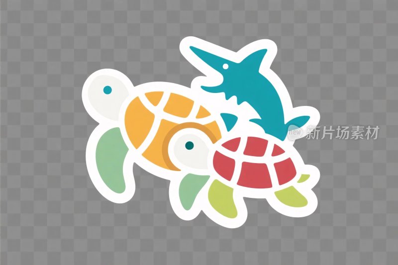 卡通海洋动物贴纸