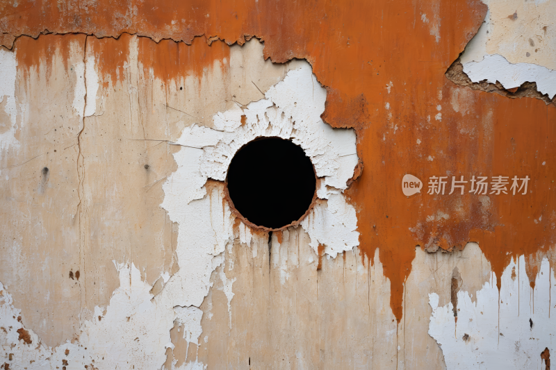 墙上一个洞中间一个洞纹理背景图片