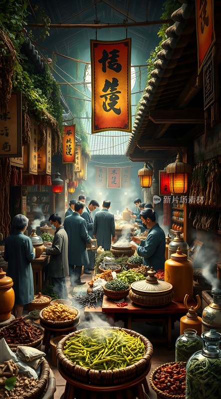 古风市集热闹非凡