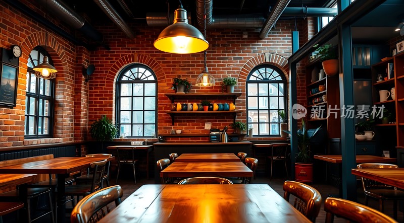 砖墙咖啡馆温馨一角