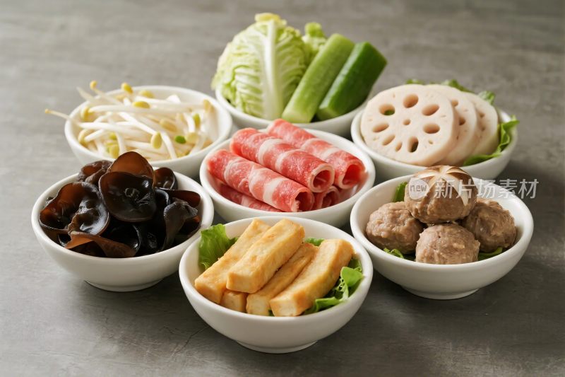 多样火锅食材展示