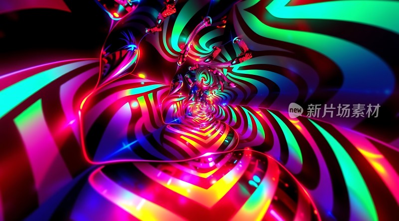 迷幻色彩漩涡隧道