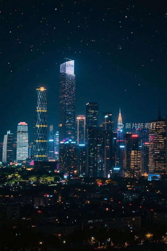 夜晚城市天际线