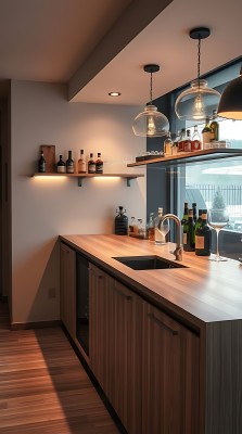 温馨现代厨房木质橱柜与吊灯营造优雅氛围 温馨现代厨房木质橱柜与吊灯营造优雅氛围