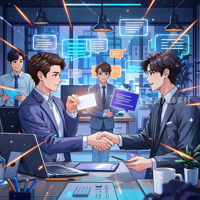 商务合作握手言和