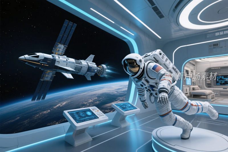 太空空间站宇航员场景