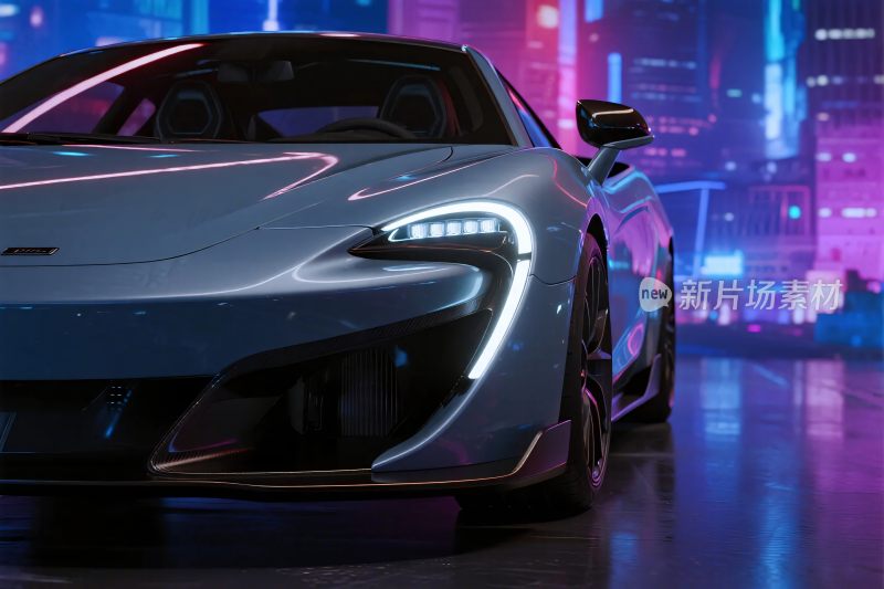 霓虹都市跑车插画