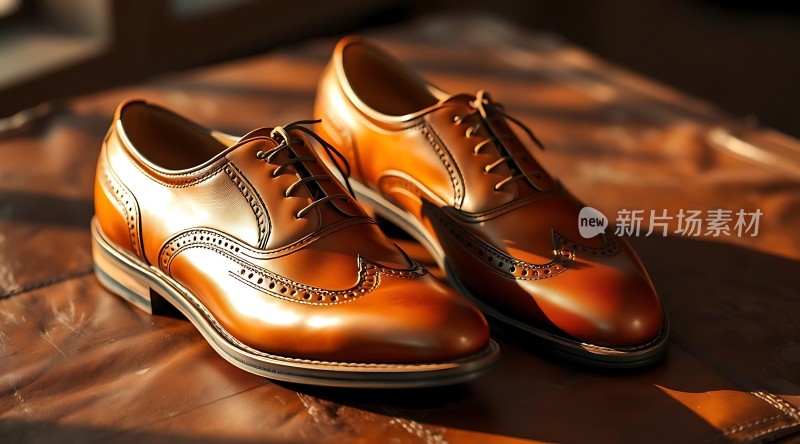 棕色皮鞋展示