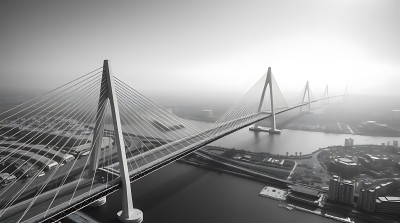 跨江大桥现代交通枢纽