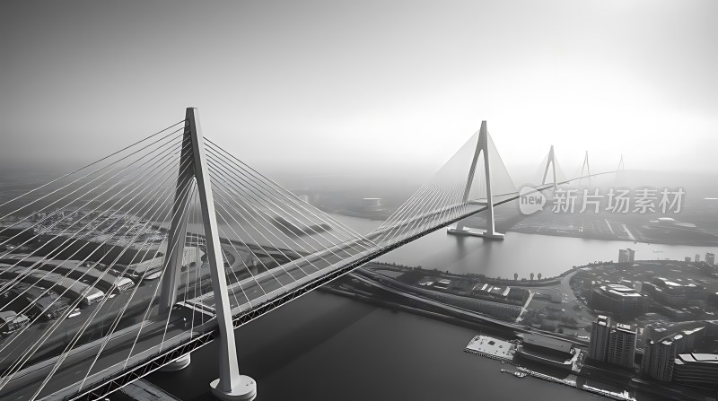 跨江大桥现代交通枢纽