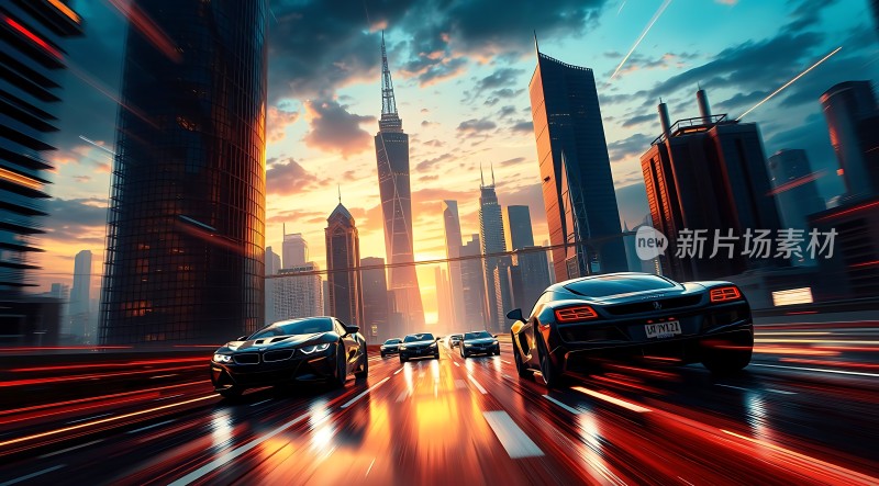 未来都市赛车速度与激情的碰撞