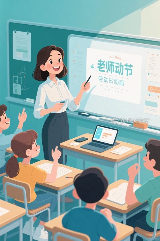 教师节班会课堂场景