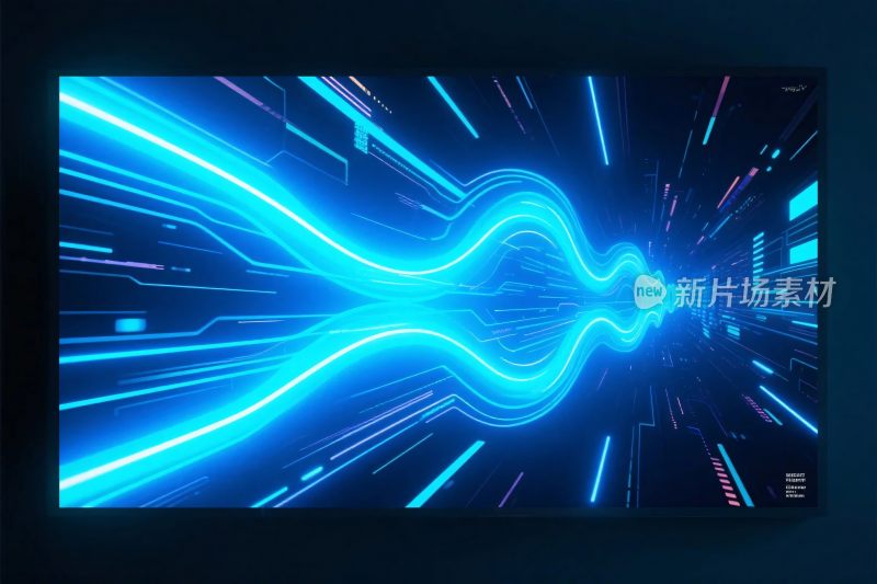 未来科技霓虹光效插画