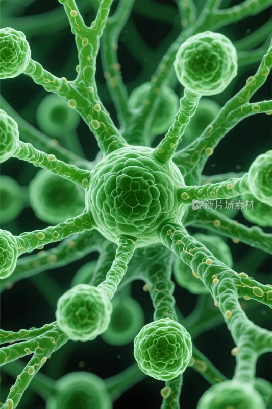 绿色微观细胞结构图