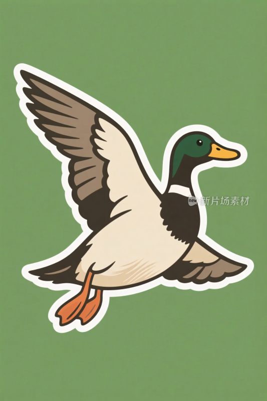 飞鸭卡通插画