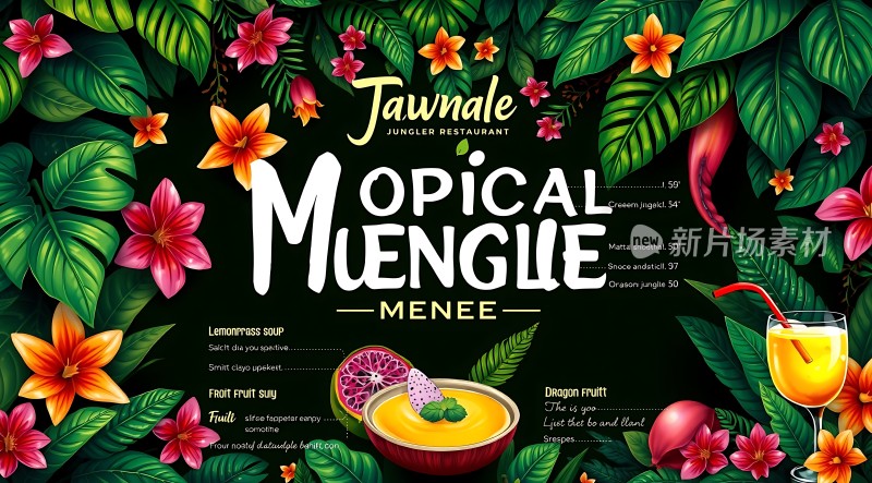 热带雨林餐厅菜单