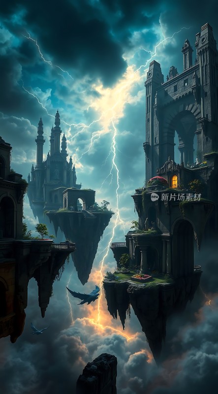 悬浮城堡风暴奇观