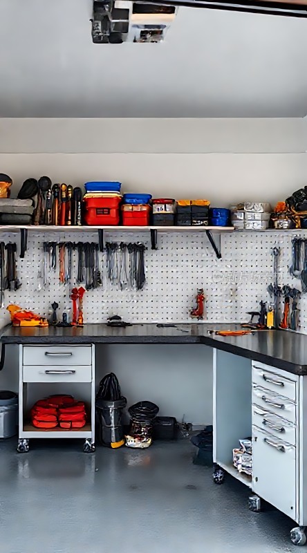 整洁有序的车间工具摆放整齐工作台宽敞明亮