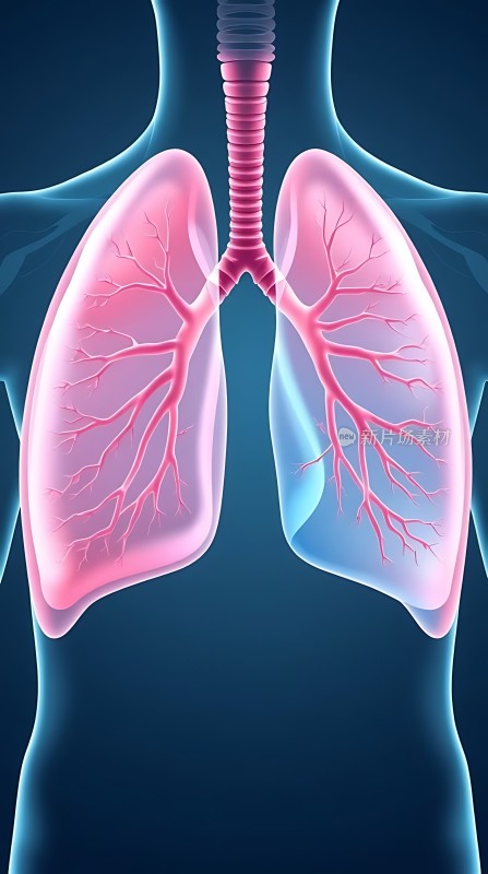 肺部的呼吸系统解剖图