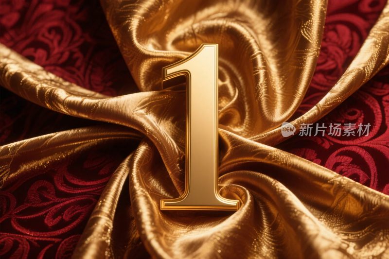 金色数字绸缎背景