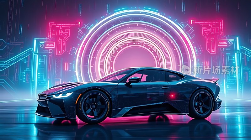 未来科技座驾炫彩霓虹环绕