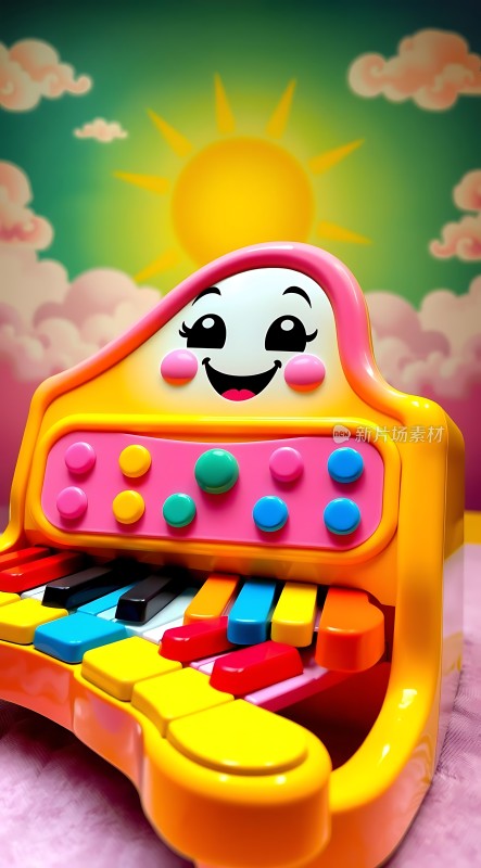 阳光下的彩色钢琴