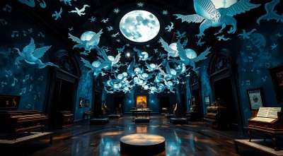 艺术馆里的梦幻夜空