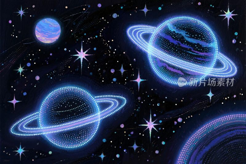 宇宙星空星球插画