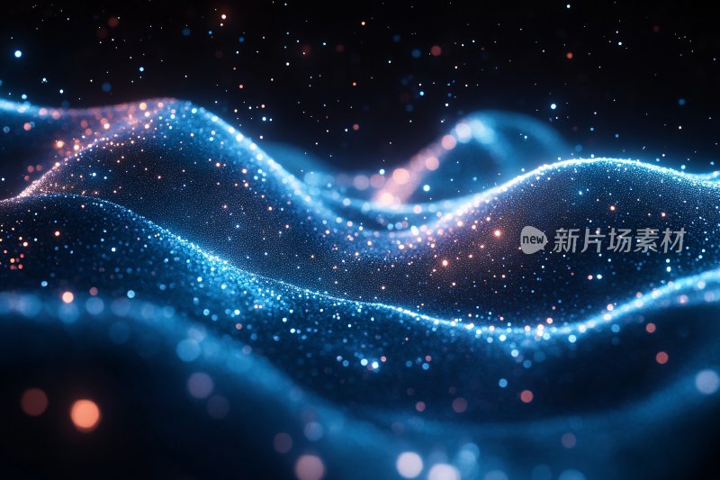 梦幻蓝色流动光效星空背景