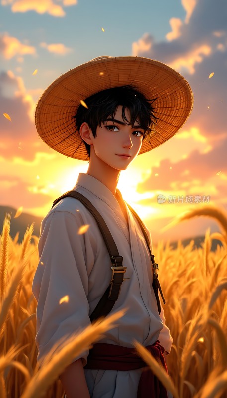 金色麦田中的少年